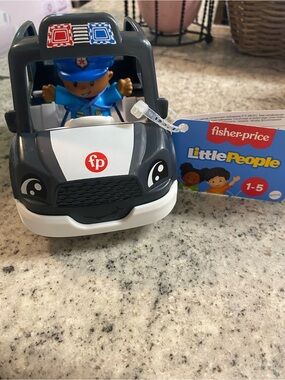 Fisher-Price Little People Black & White Police Car with Figure